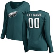 Add Philadelphia Eagles NFL Pro Line by Fanatics Branded Women's Personalized Name & Number Long Sleeve T-Shirt - Green To Your NFL Collection