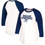 Add Dallas Cowboys Mitchell & Ness Women's Team Issued Raglan 3/4-Sleeve T-Shirt - Cream/Navy To Your NFL Collection