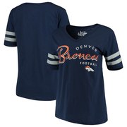 Add Denver Broncos Touch by Alyssa Milano Women's Triple Play V-Neck T-Shirt - Navy To Your NFL Collection