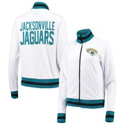 Add Jacksonville Jaguars G-III 4Her by Carl Banks Women's Field Goal Track Jacket – White To Your NFL Collection