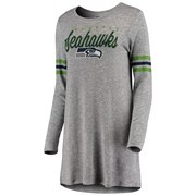 Add Seattle Seahawks Women's Concepts Sport Layover Tri-Blend Nightshirt- Gray To Your NFL Collection