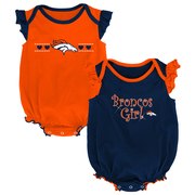 Denver Broncos Girls Newborn Homecoming Two-Pack Bodysuit- Orange/Navy