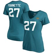 Add Leonard Fournette Jacksonville Jaguars NFL Pro Line by Fanatics Branded Women's Team Authentic Stack Name & Number V-Neck T-Shirt – Teal To Your NFL Collection