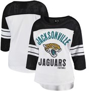 Add Jacksonville Jaguars G-III 4Her by Carl Banks Women's First Team Three-Quarter Sleeve Mesh T-Shirt - White/Black To Your NFL Collection