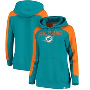 Add Miami Dolphins NFL Pro Line by Fanatics Branded Women's Iconic Fleece Pullover Hoodie – Aqua/Orange To Your NFL Collection