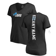 Add Detroit Lions Pro Line Women's Personalized Backer T-Shirt - Black To Your NFL Collection