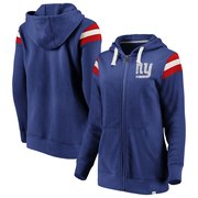 Add New York Giants NFL Pro Line by Fanatics Branded Women's True Classics Retro Stripe Full-Zip Hoodie - Royal/Red To Your NFL Collection
