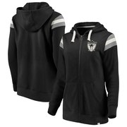 Add Oakland Raiders NFL Pro Line by Fanatics Branded Women's True Classics Retro Stripe Full-Zip Hoodie - Black/Silver To Your NFL Collection