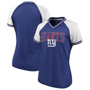 Add New York Giants NFL Pro Line by Fanatics Branded Women's True Classics Retro Stripe V-Neck T-Shirt - Royal/White To Your NFL Collection