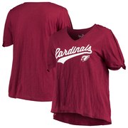 Add Arizona Cardinals Touch by Alyssa Milano Women's Plus Size First String V-Neck T-Shirt - Cardinal To Your NFL Collection