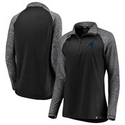 Add Carolina Panthers NFL Pro Line by Fanatics Branded Women's Made To Move Color Blast Quarter-Zip Pullover Jacket – Black To Your NFL Collection