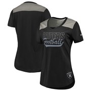 Add Oakland Raiders NFL Pro Line by Fanatics Branded Women's Iconic Colorblock V-Neck T-Shirt – Black/Heathered Gray To Your NFL Collection