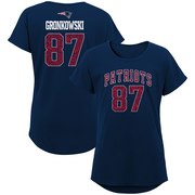 Add Rob Gronkowski New England Patriots Girls Youth Dolman Lace Player Name & Number T-Shirt – Navy To Your NFL Collection