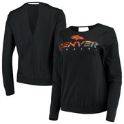 Add Denver Broncos Touch by Alyssa Milano Women's Breeze Back Long Sleeve V-Neck T-Shirt - Black To Your NFL Collection