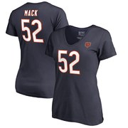 Add Khalil Mack Chicago Bears NFL Pro Line by Fanatics Branded Women's Authentic Stack Name & Number V-Neck T-Shirt – Navy To Your NFL Collection