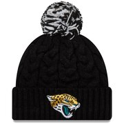 Add Jacksonville Jaguars New Era Women's Cozy Cable Cuffed Knit Hat – Black To Your NFL Collection