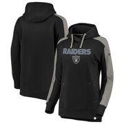 Order Oakland Raiders NFL Pro Line by Fanatics Branded Women's Iconic Color Block Pullover Hoodie – Black/Heathered Gray at low prices.