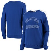 Add Denver Broncos Junk Food Women's French Terry Contrast Panel Sweatshirt - Royal To Your NFL Collection