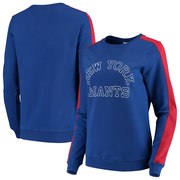 Add New York Giants Junk Food Women's French Terry Contrast Panel Sweatshirt - Royal To Your NFL Collection
