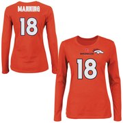 Add Peyton Manning Denver Broncos Majestic Womens Fair Catch V Name and Number Long Sleeve T-Shirt - Orange To Your NFL Collection