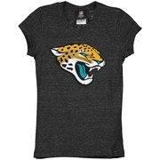 Jacksonville Jaguars 5th & Ocean by New Era Girls Youth Basic Logo Tri-Blend V-Neck T-Shirt - Black