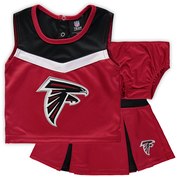 Atlanta Falcons Girls Toddler Two-Piece Spirit Cheerleader Set with Bloomers - Red/Black