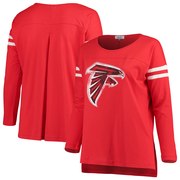 Add Atlanta Falcons Touch by Alyssa Milano Women's Plus Size Free Agent Long Sleeve T-Shirt – Red To Your NFL Collection