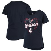 Add Deshaun Watson Houston Texans Girls Youth Sonic Heart Player Name & Number Dolman T-Shirt - Navy To Your NFL Collection