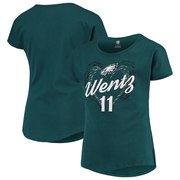 Add Carson Wentz Philadelphia Eagles Girls Youth Sonic Heart Player Name & Number Dolman T-Shirt - Midnight Green To Your NFL Collection