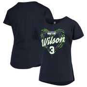 Add Russell Wilson Seattle Seahawks Girls Youth Sonic Heart Player Name & Number Dolman T-Shirt - College Navy To Your NFL Collection