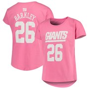 Saquon Barkley New York Giants Girls Youth Dolman Mainliner Name & Number T-Shirt – Pink