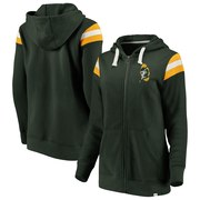 Add Green Bay Packers NFL Pro Line by Fanatics Branded Women's True Classics Retro Stripe Full-Zip Hoodie - Green/Gold To Your NFL Collection