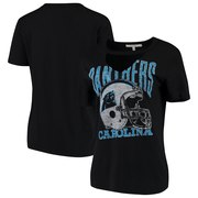 Add Carolina Panthers Junk Food Women's Fashion Cut Out V-Neck T-Shirt – Black To Your NFL Collection