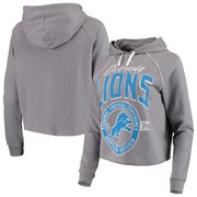 Add Detroit Lions Junk Food Women's Team Logo Cropped Raglan Pullover Hoodie – Heathered Gray To Your NFL Collection