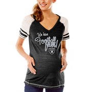 Add Oakland Raiders Soft as a Grape Women's Maternity Football Fever V-Neck T-Shirt - Black To Your NFL Collection