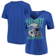 Add Seattle Seahawks Junk Food Women's Fashion Cut Out V-Neck T-Shirt – Royal To Your NFL Collection