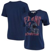 Add Houston Texans Junk Food Women's Fashion Cut Out V-Neck T-Shirt – Navy To Your NFL Collection