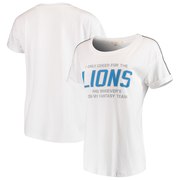 Add Detroit Lions Junk Food Women's Cheer Rolled Sleeves T-Shirt – White/Silver To Your NFL Collection