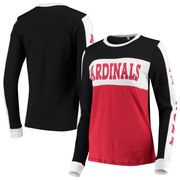 Add Arizona Cardinals Junk Food Women's Color Block Racer Long Sleeve T-Shirt - Black/Cardinal To Your NFL Collection