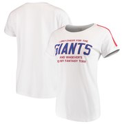 Add New York Giants Junk Food Women's Cheer Rolled Sleeves T-Shirt – White/Red To Your NFL Collection