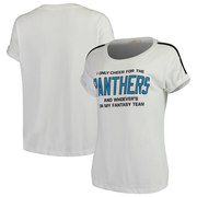 Add Carolina Panthers Junk Food Women's Cheer Rolled Sleeves T-Shirt – White/Black To Your NFL Collection