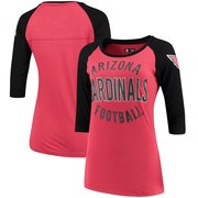 Add Arizona Cardinals 5th & Ocean by New Era Women's Novelty 3/4-Sleeve Scoop Neck T-Shirt - Cardinal/Black To Your NFL Collection