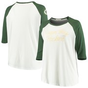 Add Green Bay Packers Junk Food Women's Plus Size Raglan 3/4-Sleeve T-Shirt – White/Green To Your NFL Collection