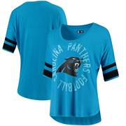 Add Carolina Panthers 5th & Ocean by New Era Women's Novelty Dolman Sleeve Scoop Neck T-Shirt - Blue To Your NFL Collection