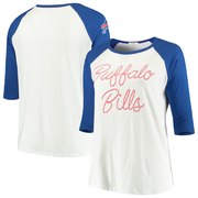 Add Buffalo Bills Junk Food Women's Plus Size Raglan 3/4-Sleeve T-Shirt – White/Blue To Your NFL Collection