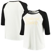 Add Pittsburgh Steelers Junk Food Women's Plus Size Raglan 3/4-Sleeve T-Shirt – White/Black To Your NFL Collection