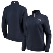 New England Patriots Vineyard Vines Women's Shep Shirt Quarter-Zip Pullover Jacket – Navy