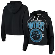 Add Carolina Panthers Junk Food Women's Team Logo Cropped Raglan Pullover Hoodie – Black To Your NFL Collection