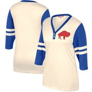 Add Buffalo Bills Mitchell & Ness Women's Shoot Out Henley 3/4-Sleeve V-Neck T-Shirt – Cream To Your NFL Collection