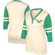 Add Philadelphia Eagles Mitchell & Ness Women's Shoot Out Henley 3/4-Sleeve V-Neck T-Shirt – Cream To Your NFL Collection